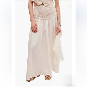 Free People Cream Maxi Skirt